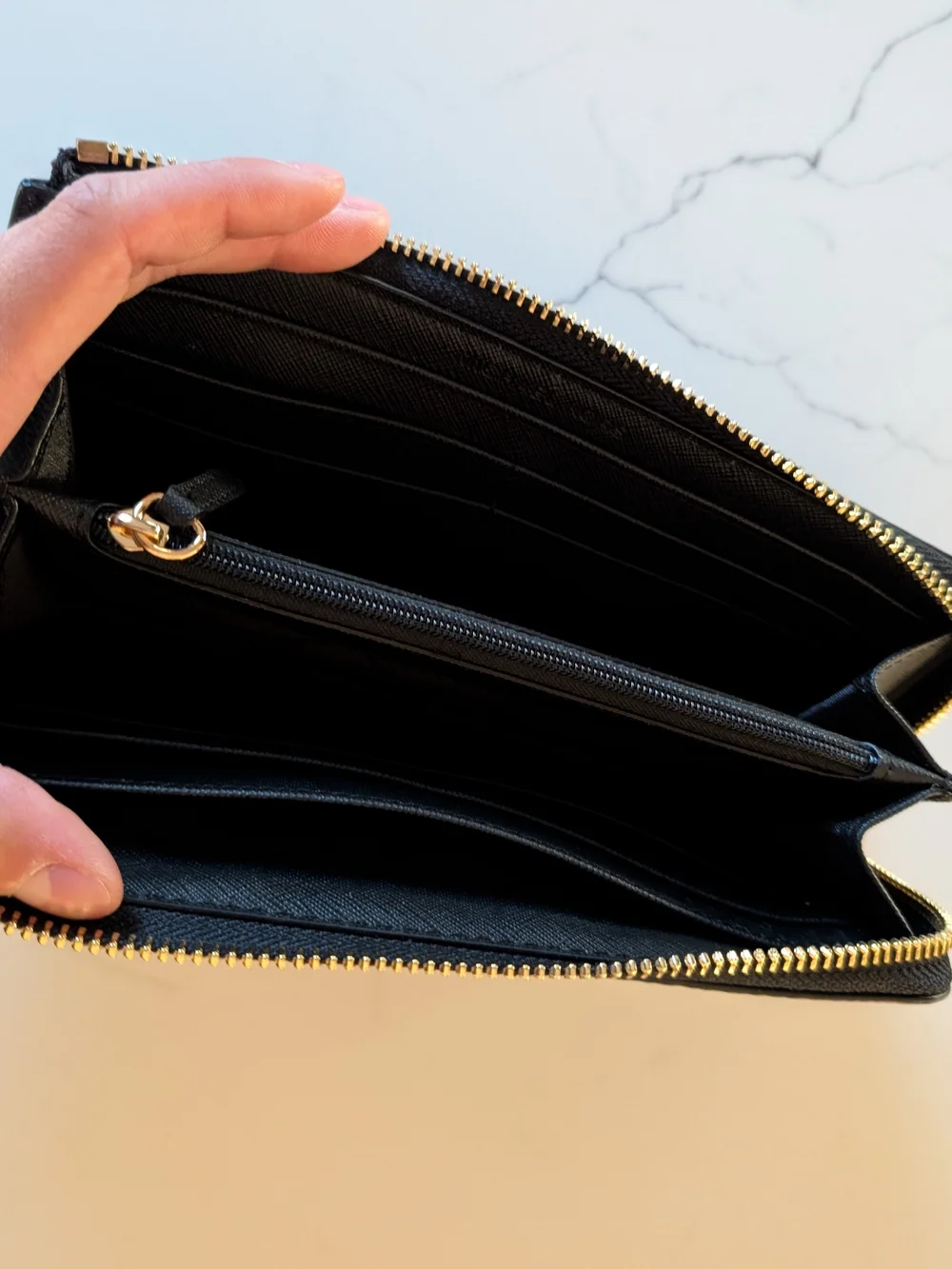 Michael Kors Jet Set Black Leather Zip-Around Wallet